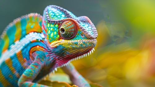 "close-up,Of,A,Vibrantly,Colored,Chameleon,Changing,Its,Hue:,A colore nel make up